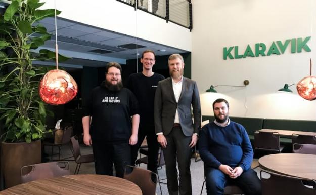 Klaraviks nya byrå för inhouseutveckling ska jobba med företagets framtida digitala lösningar. Här med Christian Knutsson, vice VD på Klaravik (andra från vänster).