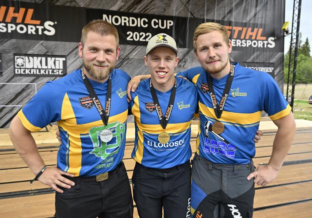 De svenska atleterna Ferry Svan, mitten, och Emil Hansson, till höger, är klara för European Trophy 2022 i Frankrike, efter att ta tagit hem guld respektive silver under Nordic Trophy 2022.