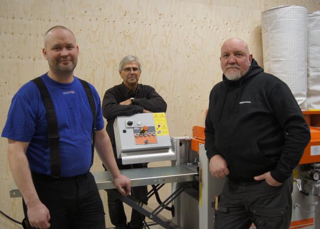 På bild fr. vänster: Joakim Fahlgren Specialistmontör, Jimmy Marklund VD, Anders Mattsson Mässansvarig.